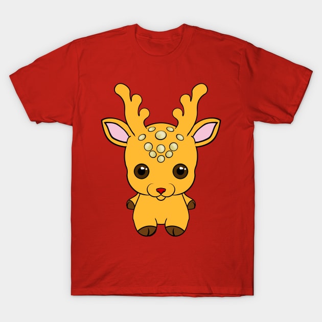 Golden Reindeer T-Shirt by kestrelle